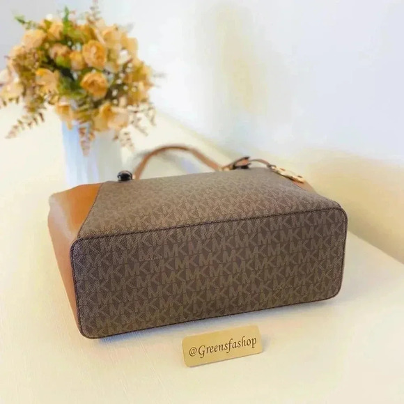Michael Kors Charlotte Top Zip Tote shoulder bag & wallet brown signature - Picture 6 of 10